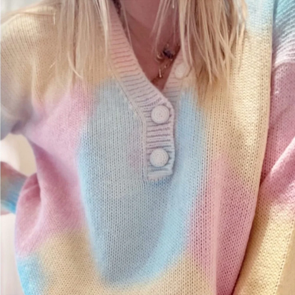 LoveShackFancy naveen pullover Fairytale Ombré Tie Dye Small New